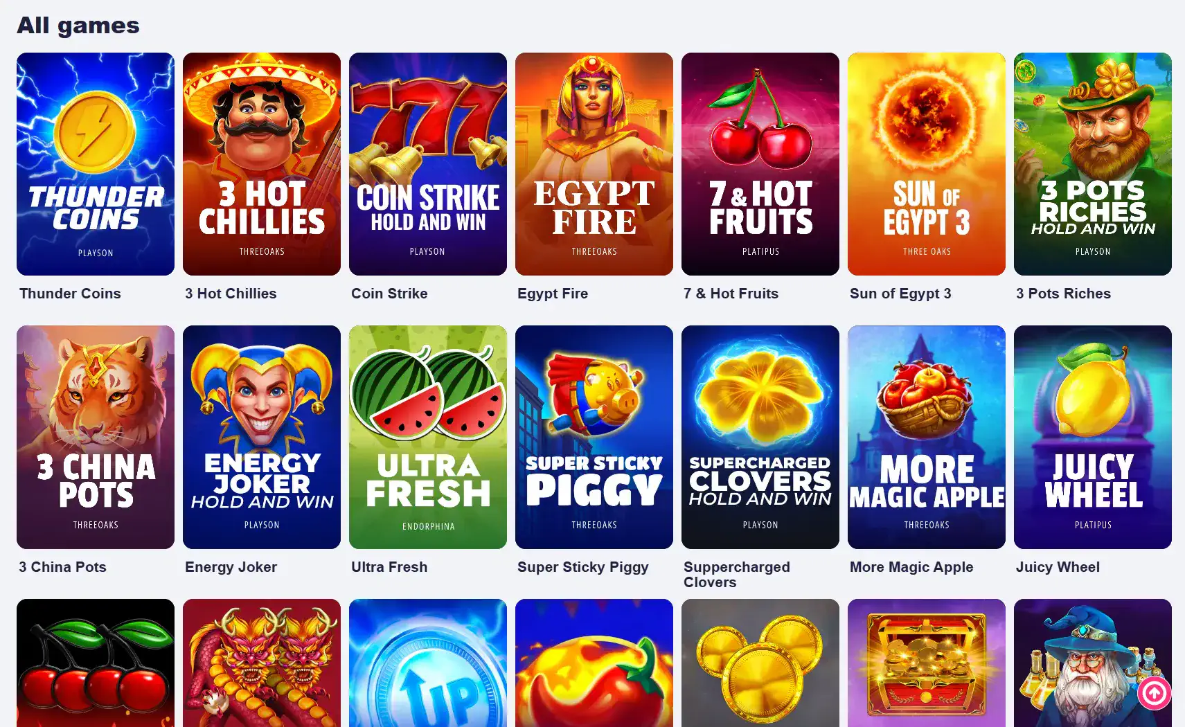 Glory Casino games