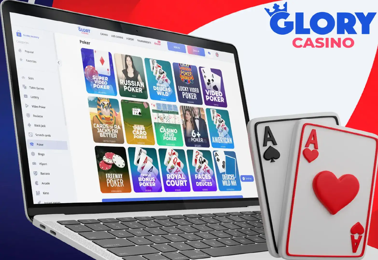 Poker at Glory Casino for players from Bangladesh